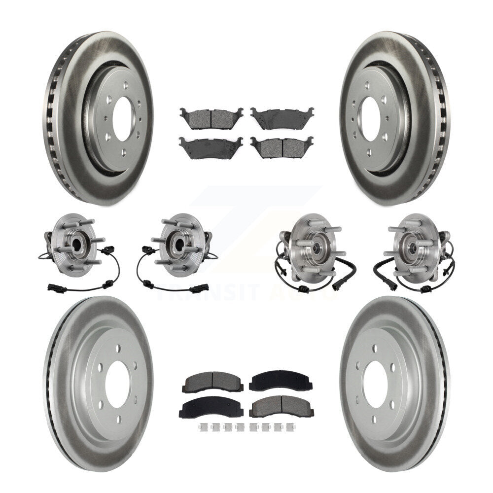 Kit de plaquettes de Rotor de frein revêtues de roulement de moyeu avant et arrière (10 pièces) pour Ford Expedition 4W