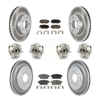 Kit de rotors et plaquettes de frein revêtus de roulement de moyeu avant et arrière (10 pièces) pour Cadillac ATS AW