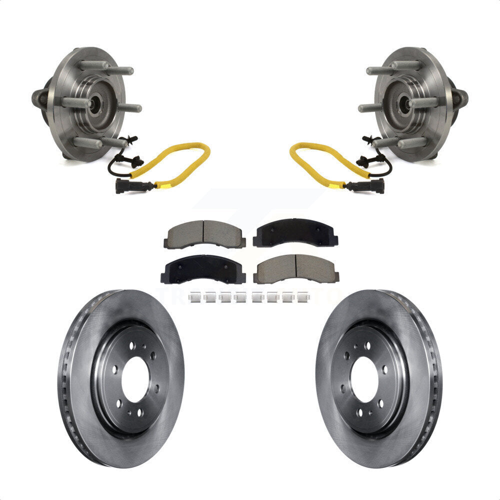 Kit de rotors de frein à disque et de plaquettes en céramique, ensemble de roulements de moyeu avant, pour Ford F-15