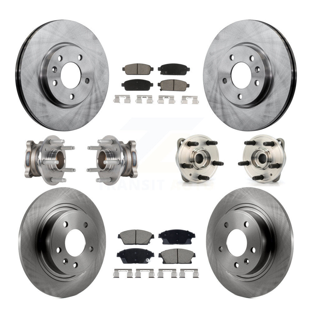 Kit de rotors et plaquettes de frein à disque, roulement de moyeu avant et arrière (10 pièces) pour Chevrolet Cruze