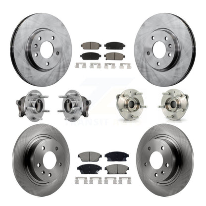 Kit de rotor et de plaquettes de frein, roulement de moyeu avant et arrière (10 pièces) pour Chevrolet Vol 2011 – 2012