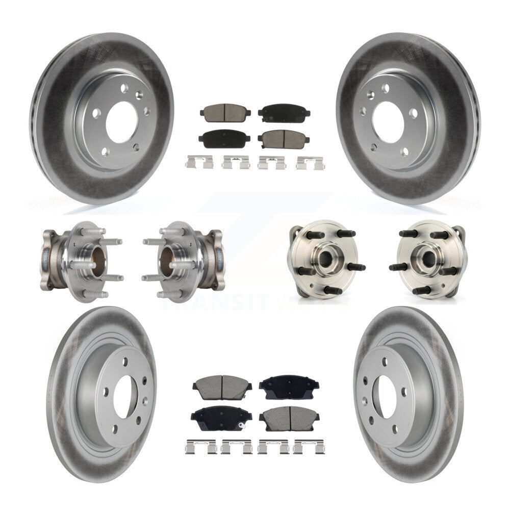 Kit de rotor et de plaquettes de frein revêtus de roulement de moyeu avant et arrière (10 pièces) pour Chevrolet Cruz