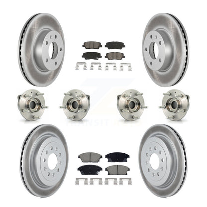 Kit de rotors et plaquettes de frein revêtus de roulement de moyeu avant et arrière (10 pièces) pour Cadillac ATS AW