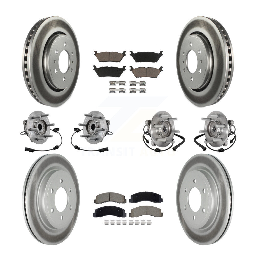 Kit de plaquettes de Rotor de frein revêtues de roulement de moyeu avant et arrière (10 pièces) pour Ford Expedition 4W