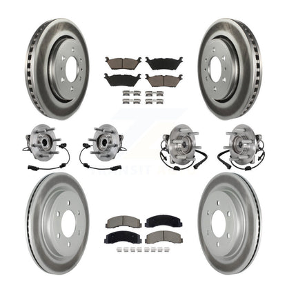 Kit de plaquettes de Rotor de frein revêtues de roulement de moyeu avant et arrière (10 pièces) pour Ford Expedition 4W