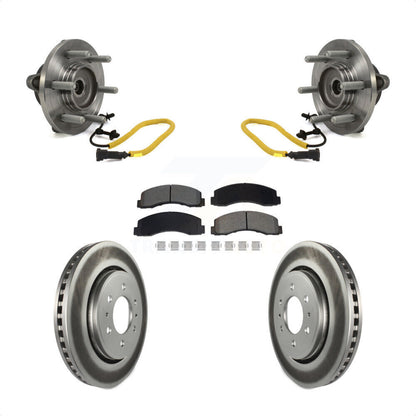 Kit de rotors et plaquettes de frein à disque enduits d'assemblage de roulement de moyeu avant pour Ford F-150