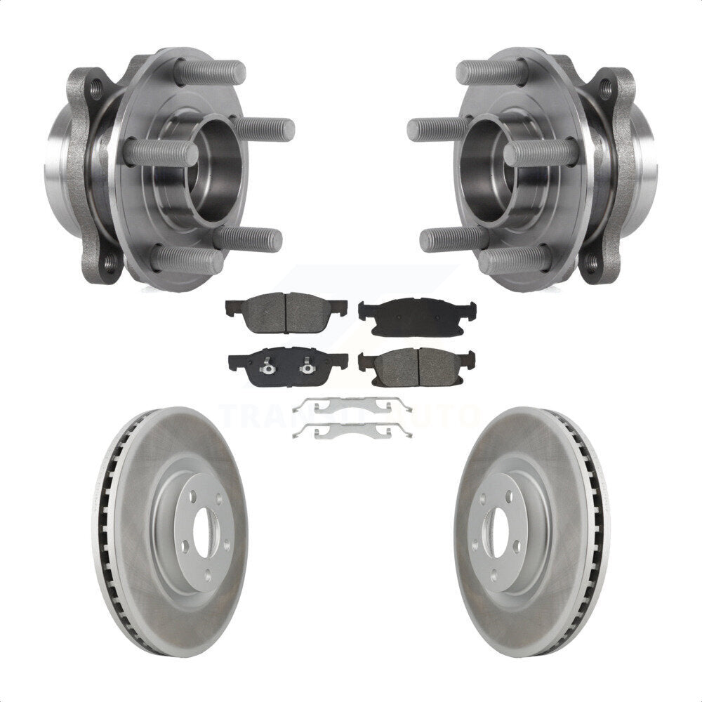 Ensemble de roulement de moyeu avant, Rotor de frein et plaquettes revêtus, Kit pour Lincoln Continenta
