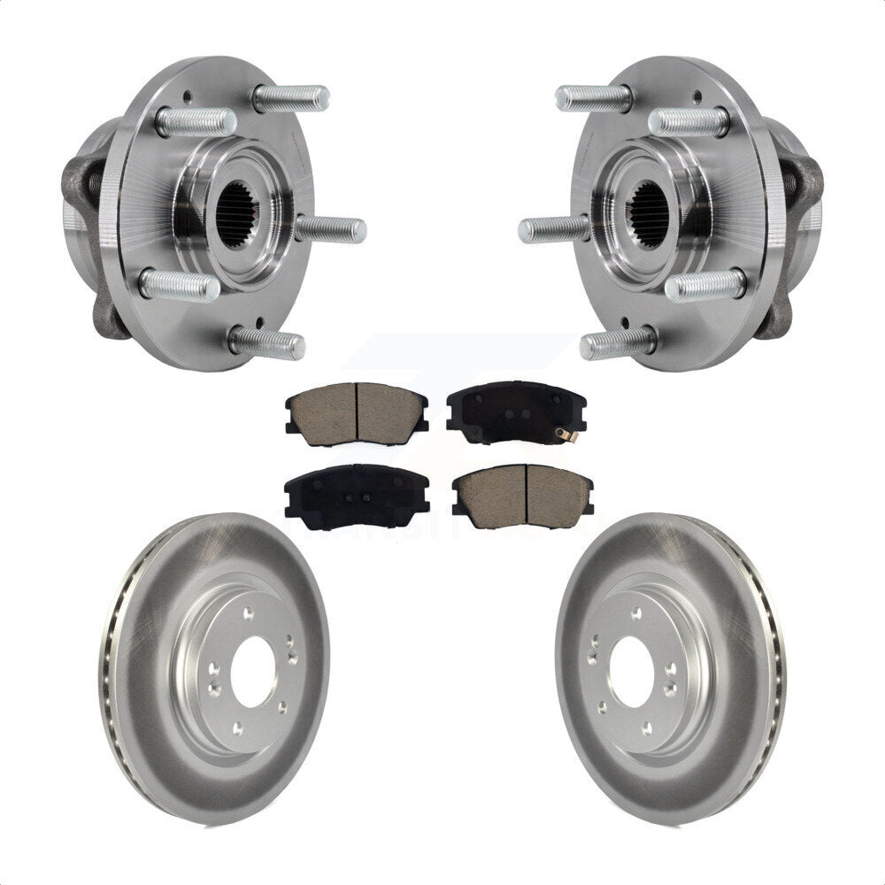 Kit de rotors et plaquettes de frein à disque enduits d'assemblage de roulement de moyeu avant pour Kia Soul