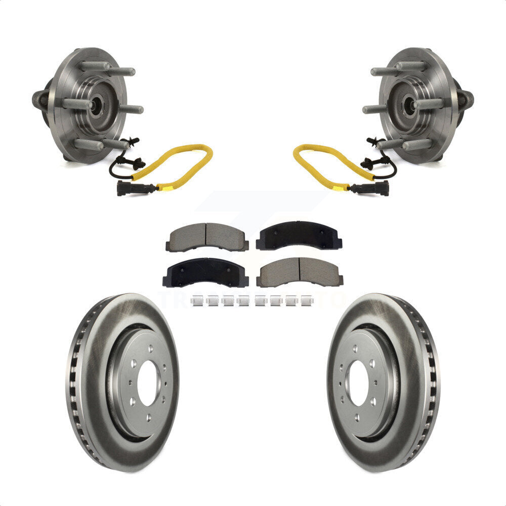Kit de rotors et plaquettes de frein à disque enduits d'assemblage de roulement de moyeu avant pour Ford F-150