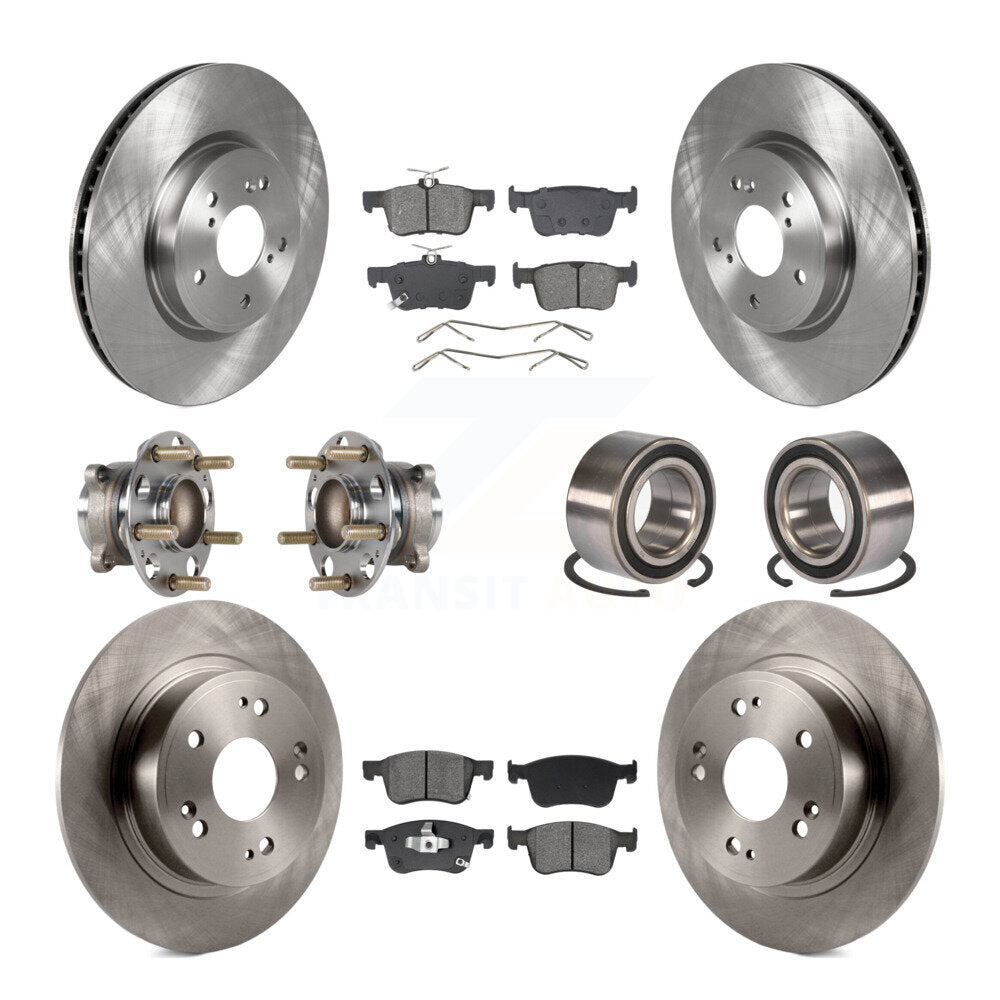 Kit de rotors et plaquettes de frein à disque, roulements de moyeu avant et arrière (10 pièces) pour Honda Accord