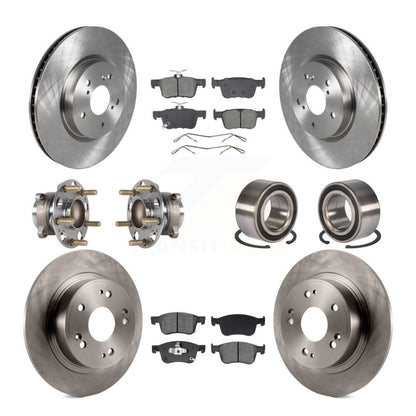Kit de rotors et plaquettes de frein à disque, roulements de moyeu avant et arrière (10 pièces) pour Honda Accord