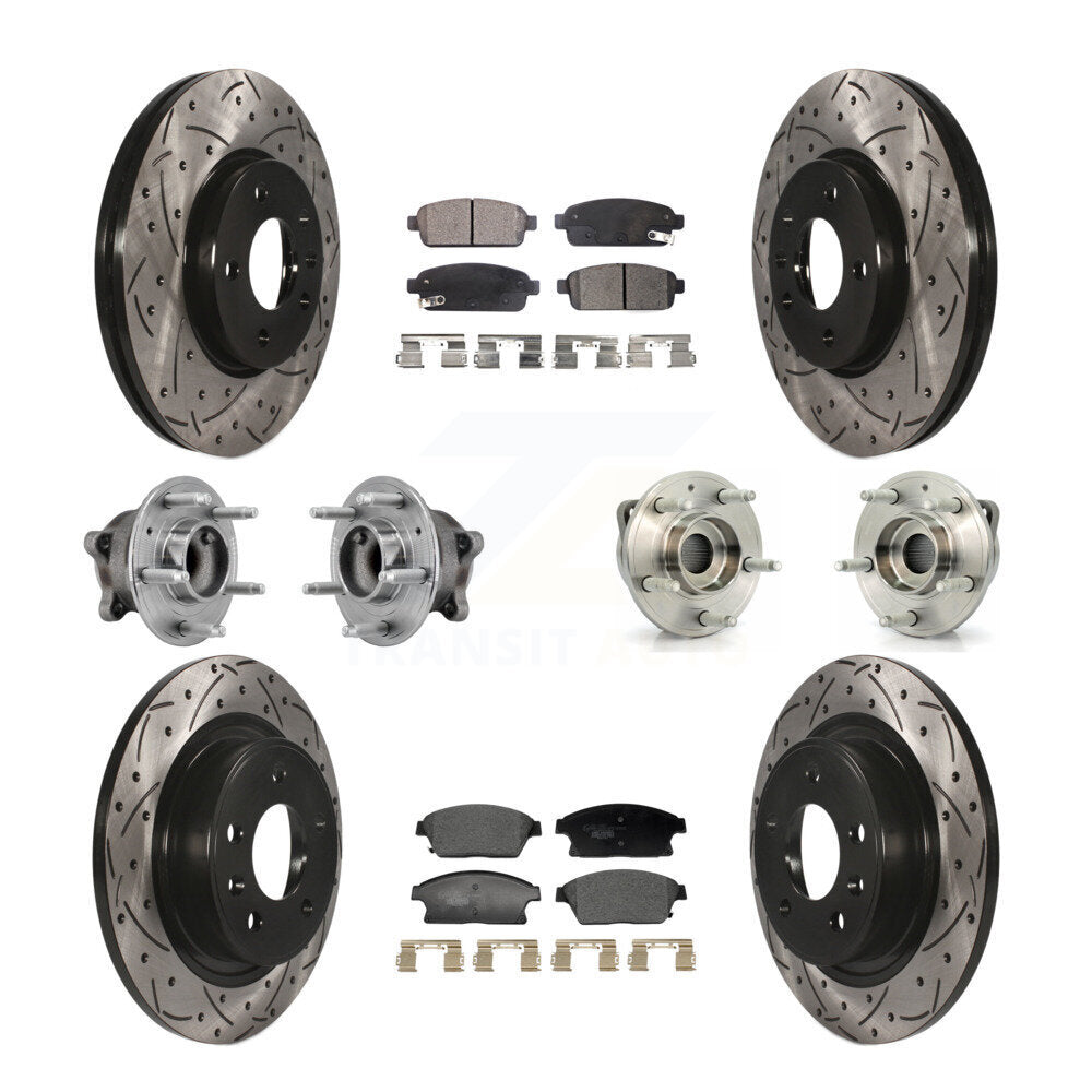 Kit de plaquettes de rotor de frein, roulement de moyeu avant et arrière (10 pièces) pour Chevrolet Vol 11-12