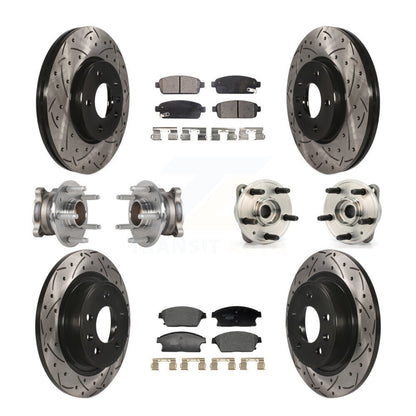 Kit de rotor et de plaquettes de frein revêtus de roulement de moyeu avant et arrière (10 pièces) pour Chevrolet Cruz