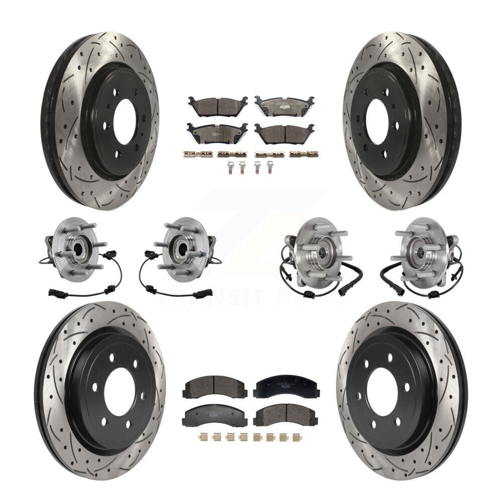 Kit de plaquettes de Rotor de frein revêtues de roulement de moyeu avant et arrière (10 pièces) pour Ford Expedition 4W