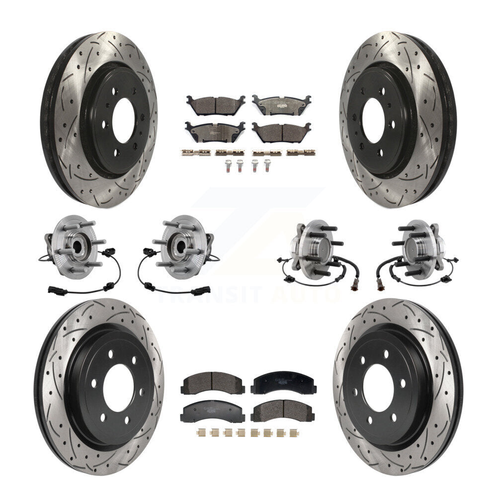 Kit de plaquettes de Rotor de frein revêtues de roulement de moyeu avant et arrière (10 pièces) pour Ford Expedition RW