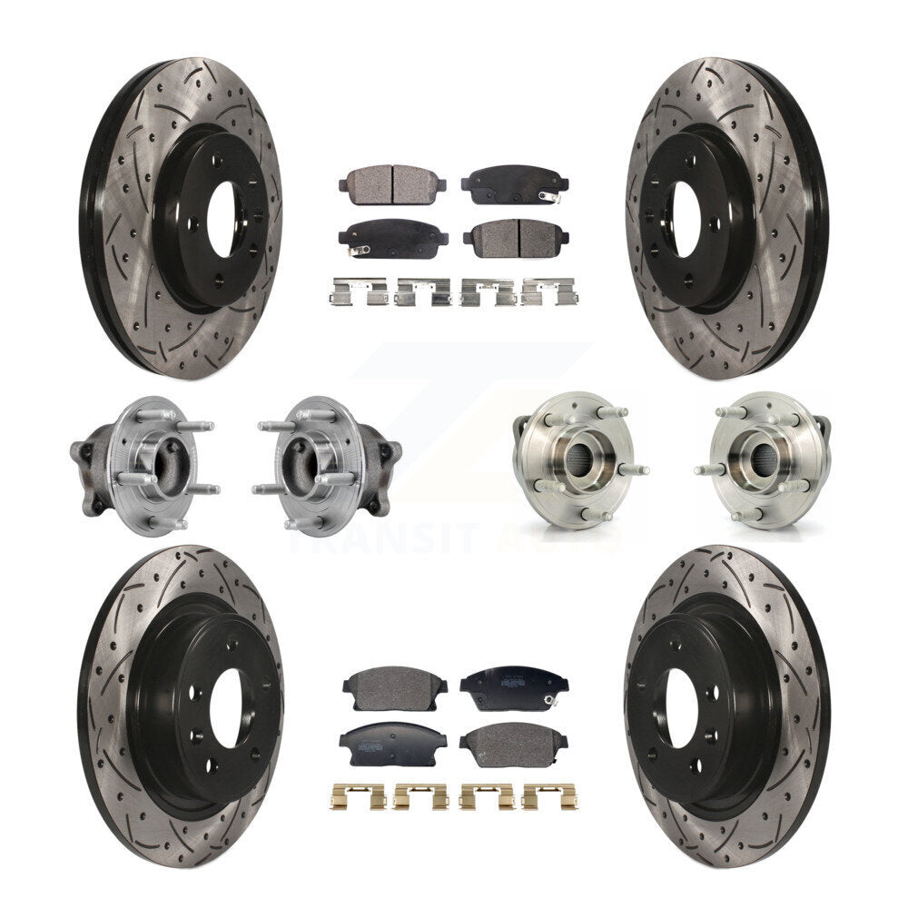 Kit de plaquettes de rotor de frein, roulement de moyeu avant et arrière (10 pièces) pour Chevrolet Vol 11-12
