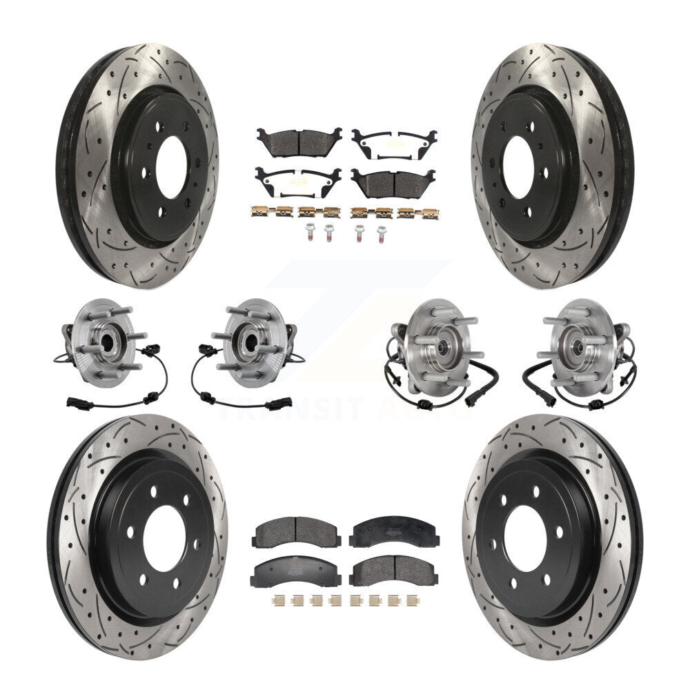 Kit de plaquettes de Rotor de frein revêtues de roulement de moyeu avant et arrière (10 pièces) pour Ford Expedition 4W