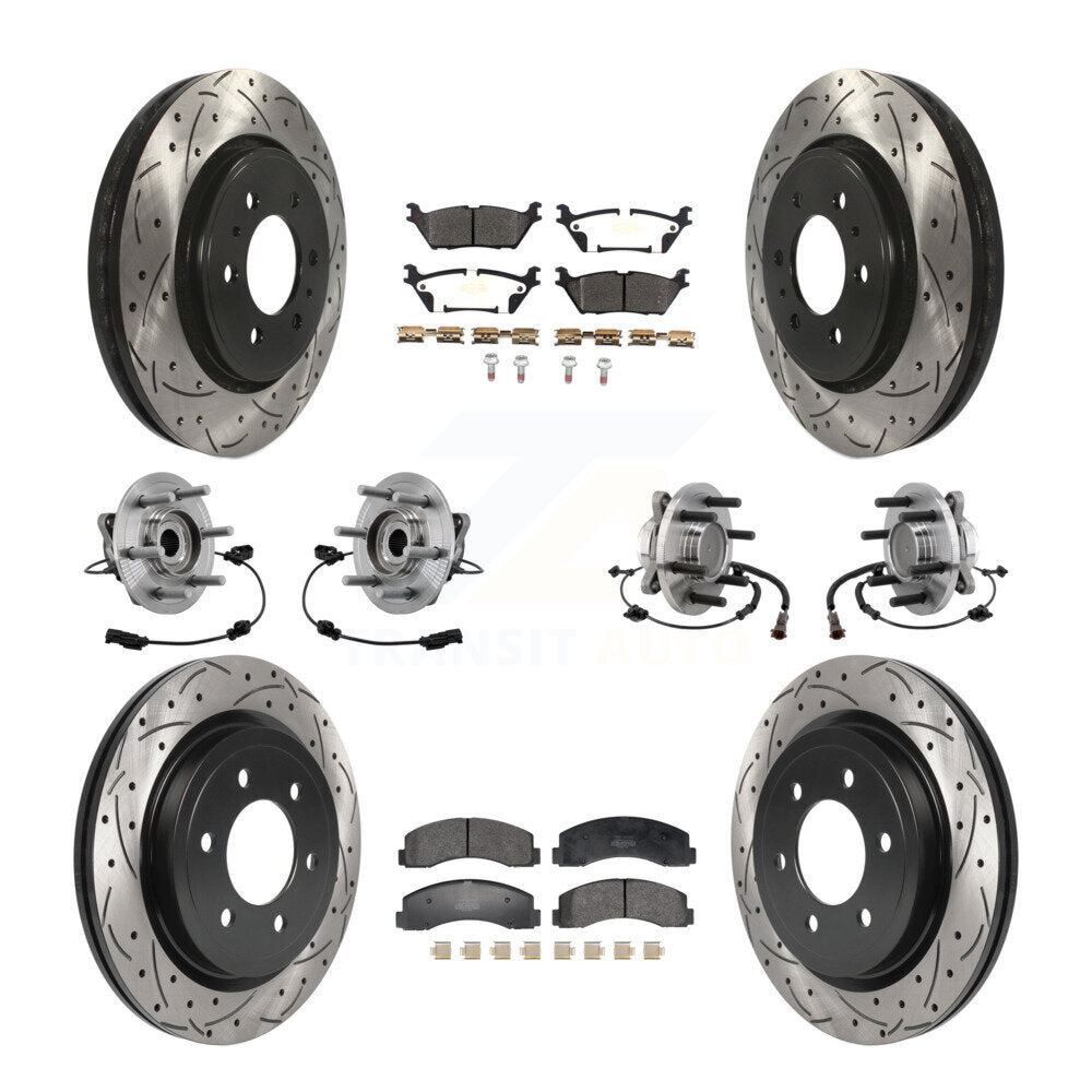 Kit de plaquettes de Rotor de frein revêtues de roulement de moyeu avant et arrière (10 pièces) pour Ford Expedition RW