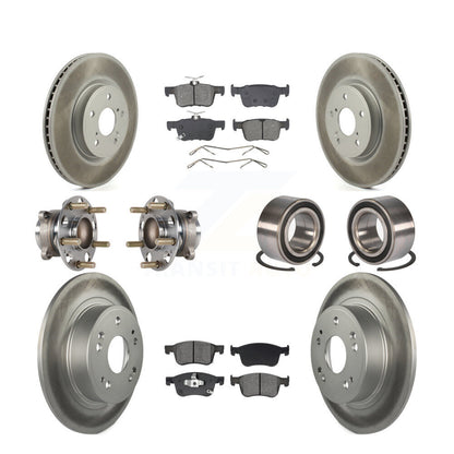 Kit de rotor et de plaquettes de frein à disque revêtus de roulement de moyeu avant et arrière (10 pièces) pour Honda Accor