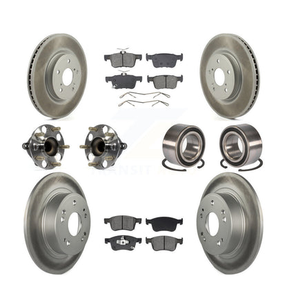 Kit de rotor et de plaquettes de frein à disque revêtus de roulement de moyeu avant et arrière (10 pièces) pour Honda Accor