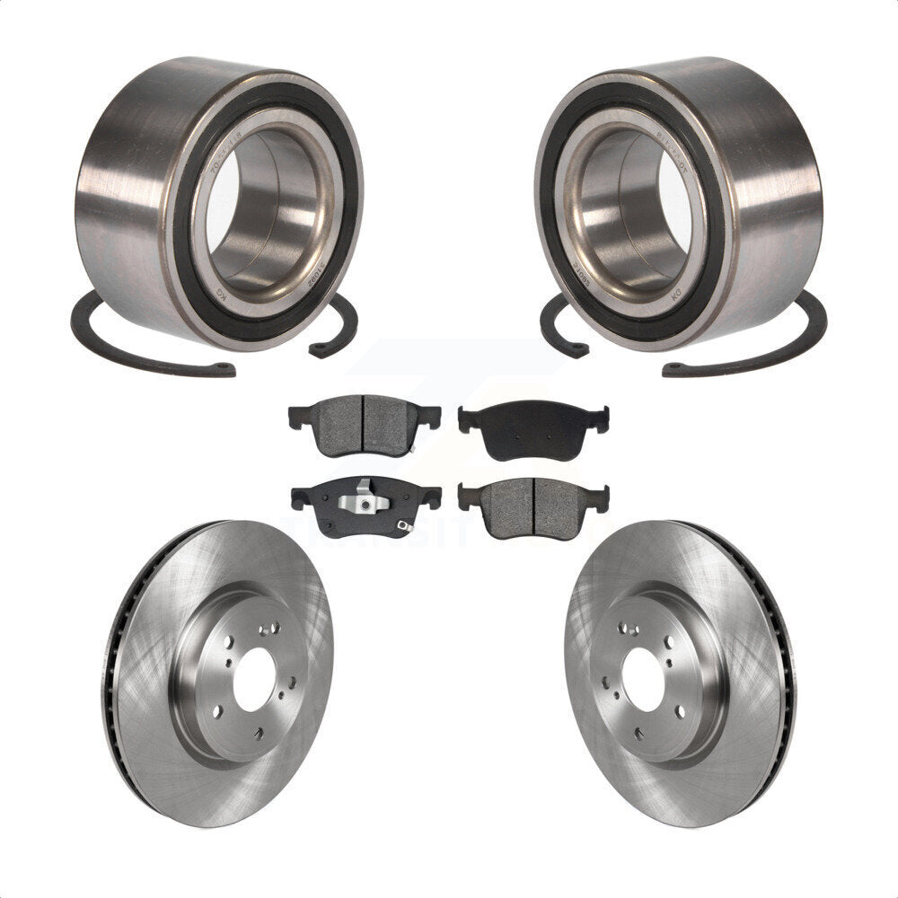 Kit de Rotor de frein à disque et de plaquettes semi-métalliques, roulement de roue avant, pour Honda Accor