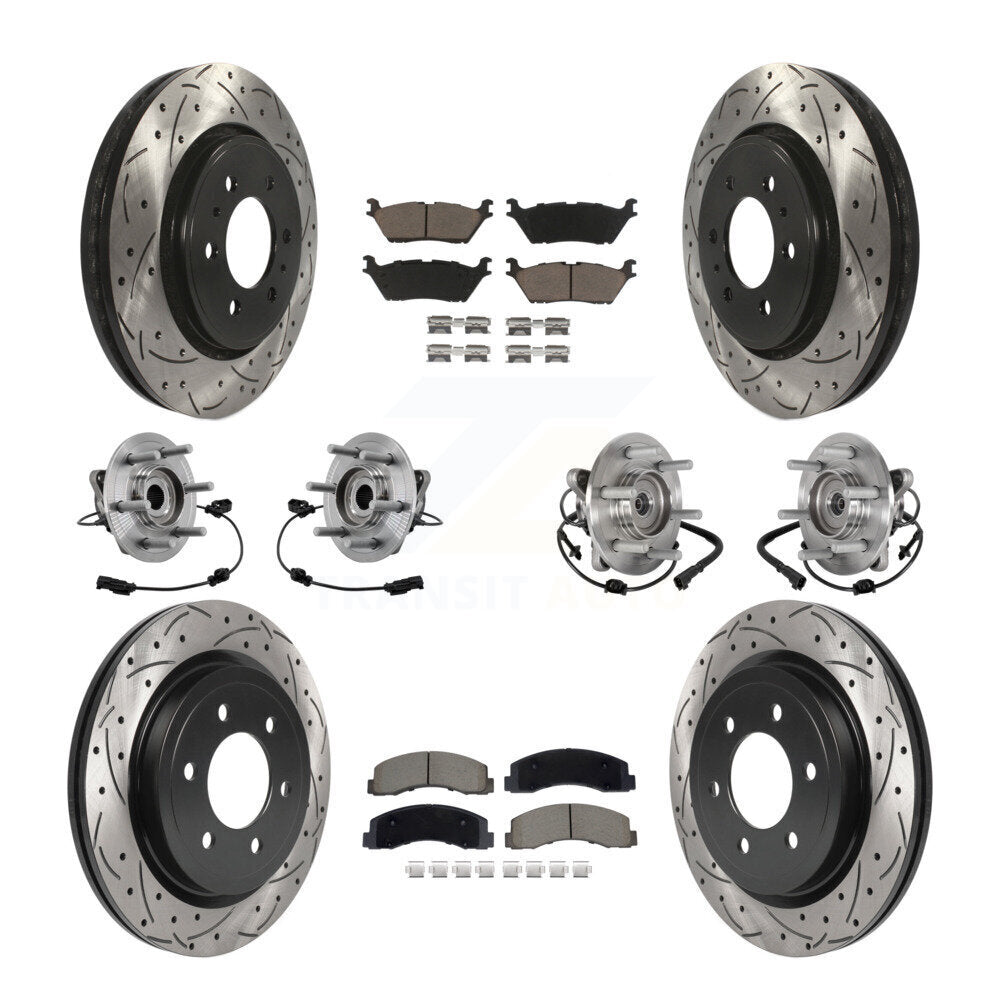 Kit de plaquettes de Rotor de frein revêtues de roulement de moyeu avant et arrière (10 pièces) pour Ford Expedition 4W
