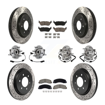 Kit de plaquettes de Rotor de frein revêtues de roulement de moyeu avant et arrière (10 pièces) pour Ford Expedition 4W
