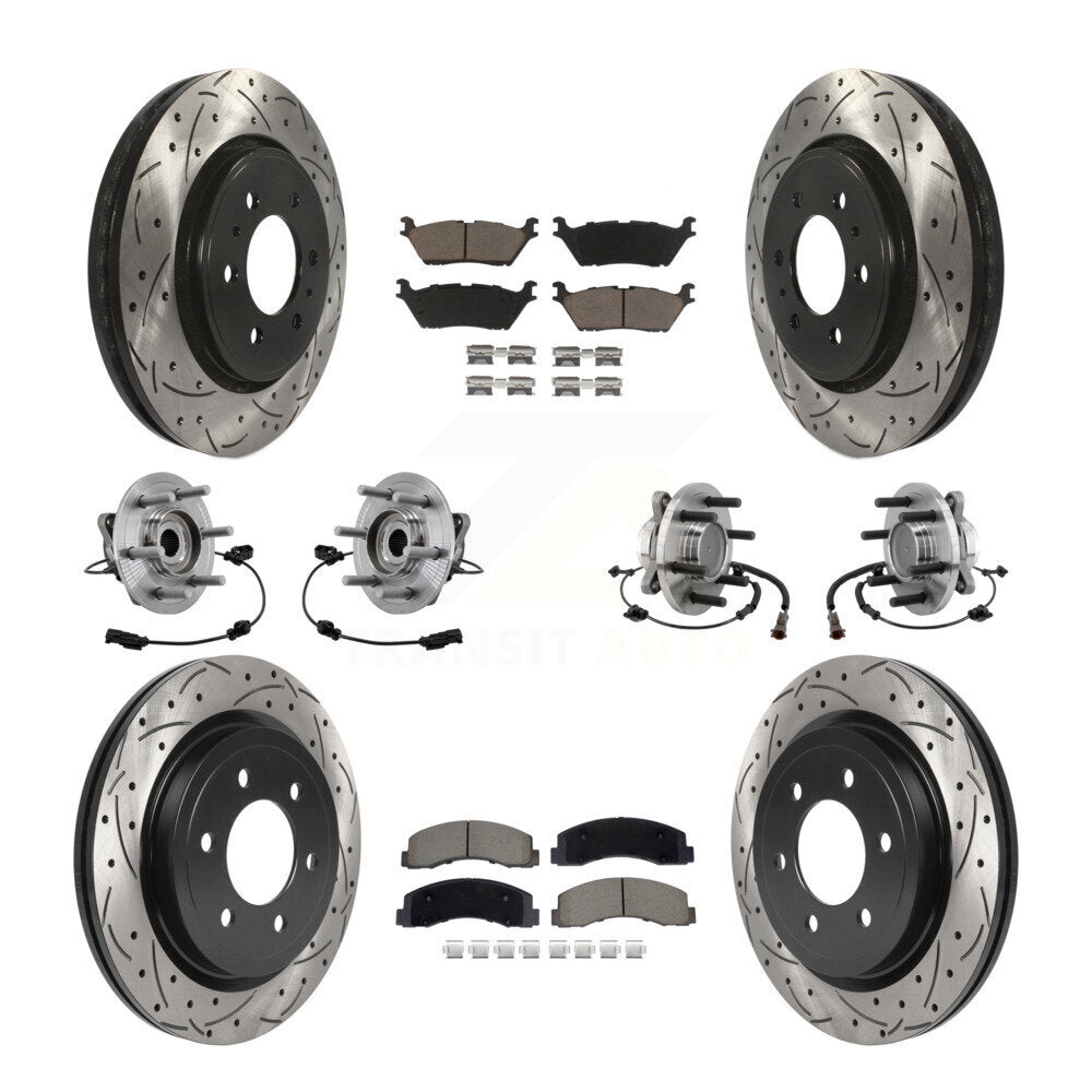 Kit de plaquettes de Rotor de frein revêtues de roulement de moyeu avant et arrière (10 pièces) pour Ford Expedition RW