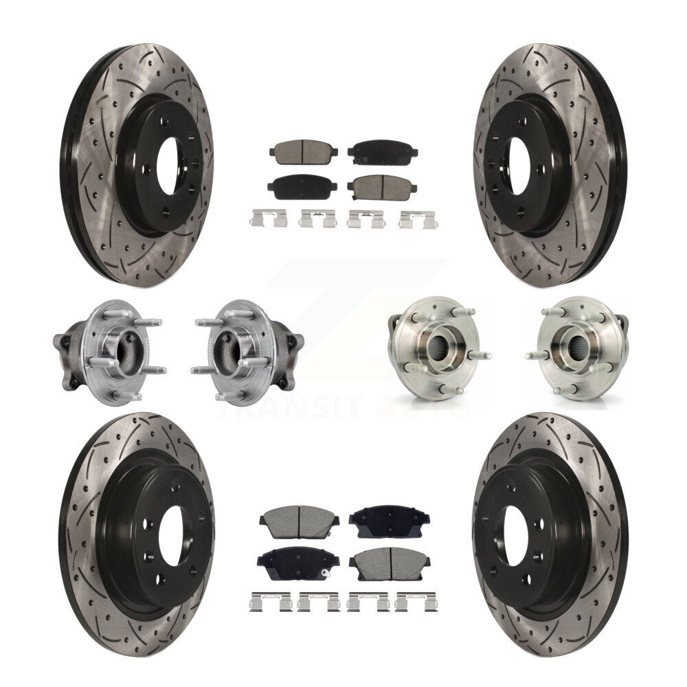 Kit de plaquettes de rotor de frein, roulement de moyeu avant et arrière (10 pièces) pour Chevrolet Vol 11-12