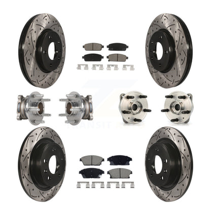 Kit de rotor et de plaquettes de frein revêtus de roulement de moyeu avant et arrière (10 pièces) pour Chevrolet Cruz