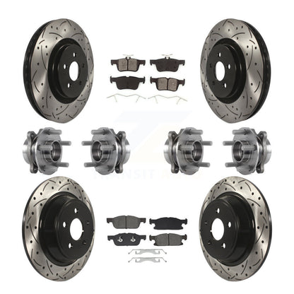Kit de plaquettes de Rotor de frein revêtues de roulement de moyeu avant et arrière (10 pièces) pour Lincoln Continenta