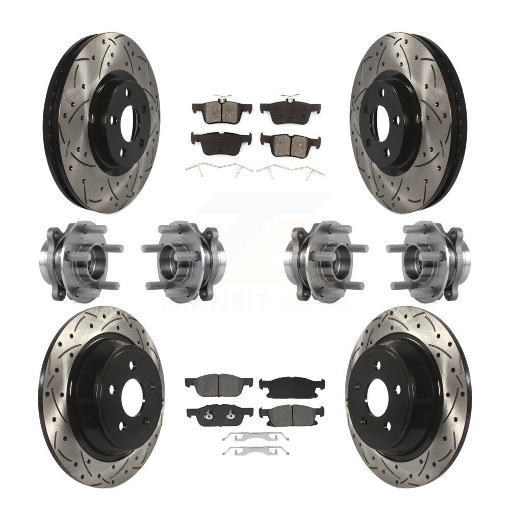 Kit de plaquettes de Rotor de frein revêtues de roulement de moyeu avant et arrière (10 pièces) pour Lincoln Continenta