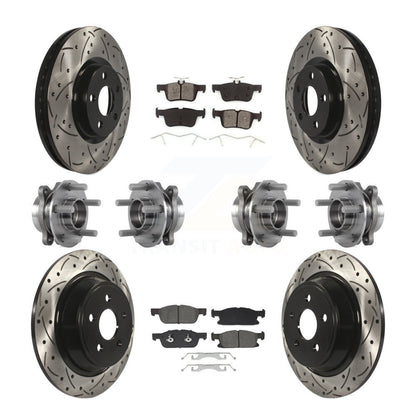 Kit de plaquettes de Rotor de frein revêtues de roulement de moyeu avant et arrière (10 pièces) pour Lincoln Continenta
