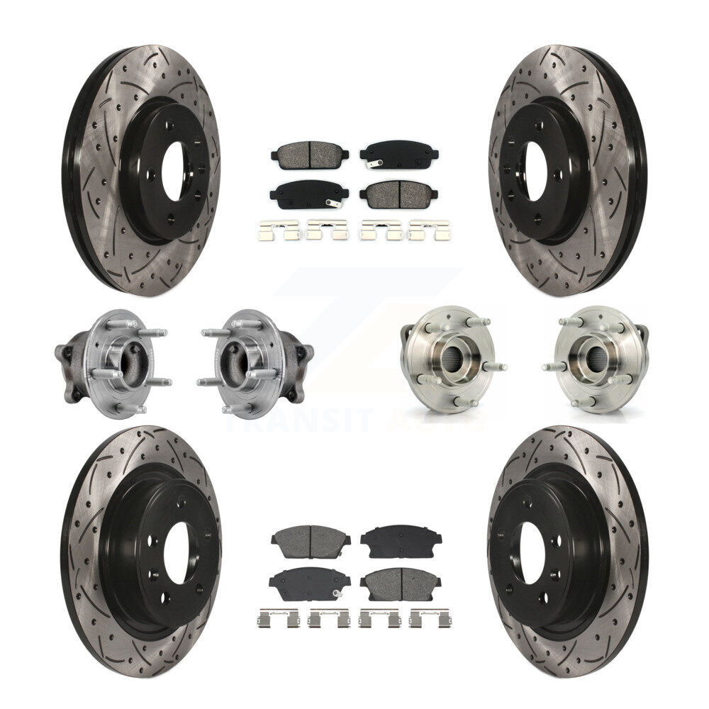 Kit de plaquettes de rotor de frein, roulement de moyeu avant et arrière (10 pièces) pour Chevrolet Vol 11-12