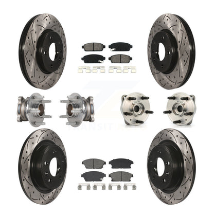 Kit de rotor et de plaquettes de frein revêtus de roulement de moyeu avant et arrière (10 pièces) pour Chevrolet Cruz