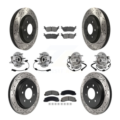 Kit de plaquettes de Rotor de frein revêtues de roulement de moyeu avant et arrière (10 pièces) pour Ford Expedition 4W