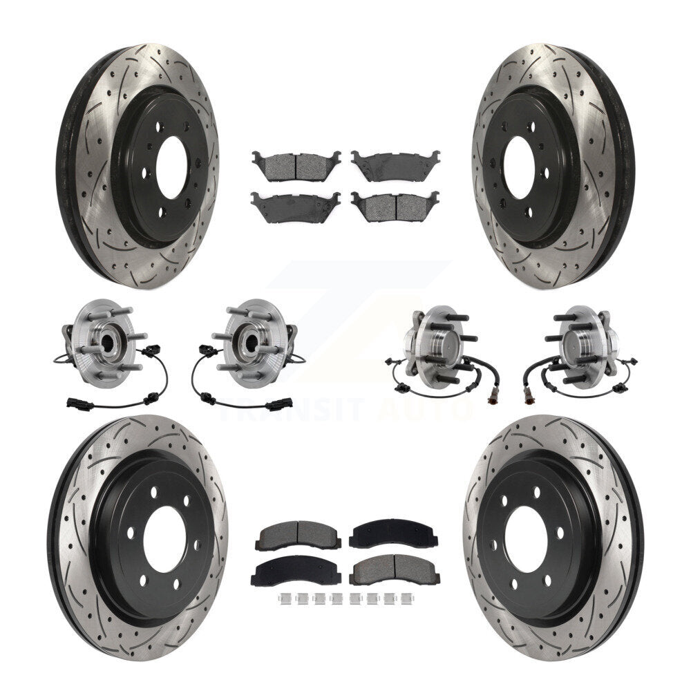 Kit de plaquettes de Rotor de frein revêtues de roulement de moyeu avant et arrière (10 pièces) pour Ford Expedition RW