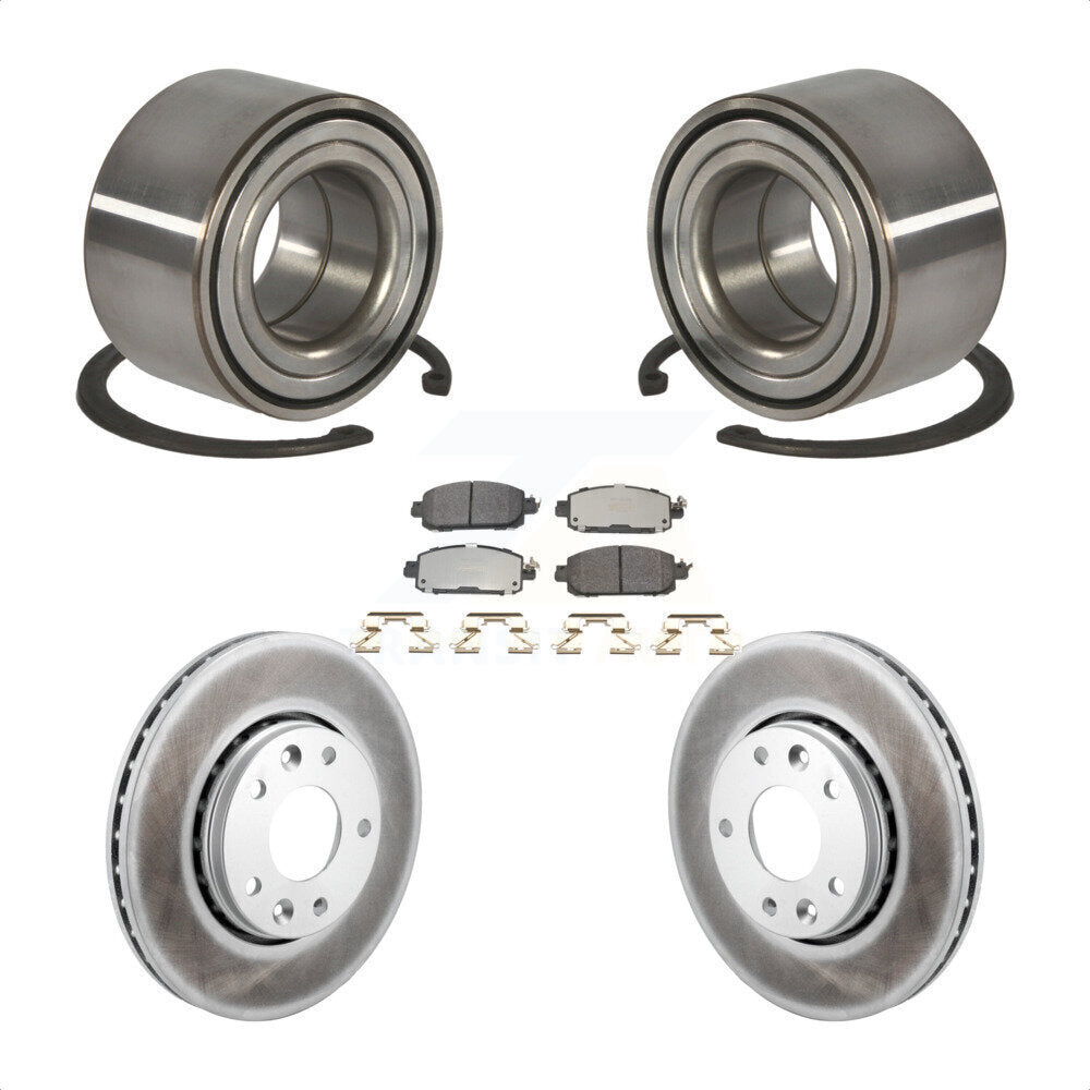 Kit de rotors et plaquettes de frein à disque enduits de roulement de roue avant pour Nissan Kicks