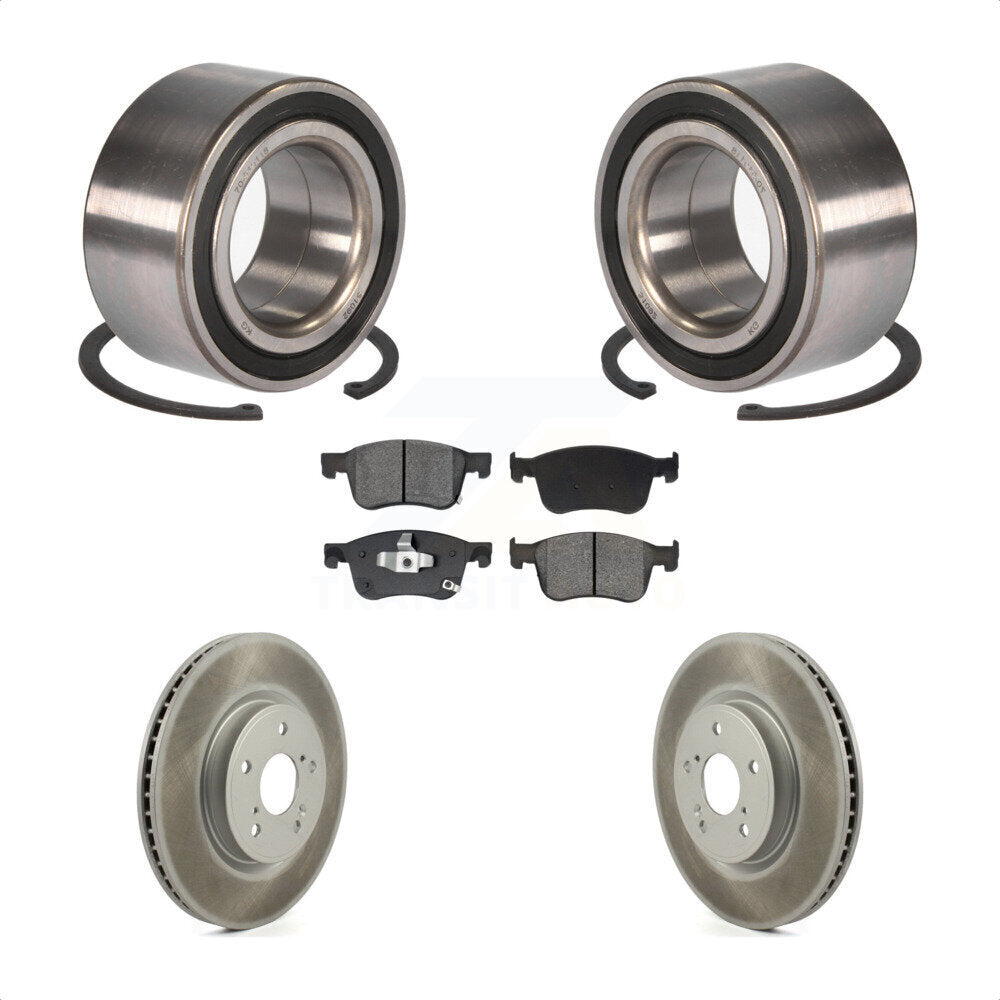 Kit de rotors et plaquettes de frein à disque enduits de roulement de roue avant pour Honda Accord
