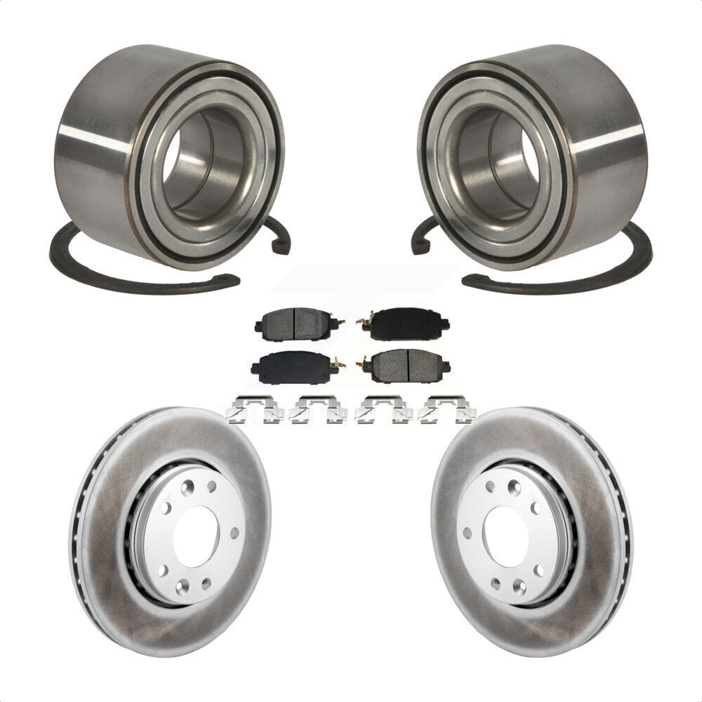 Kit de rotors et plaquettes de frein à disque enduits de roulement de roue avant pour Nissan Kicks