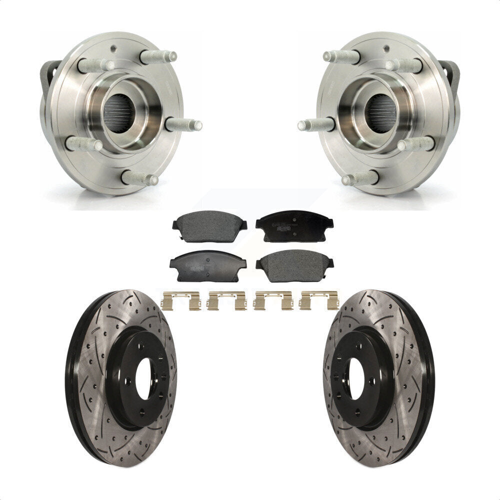 Kit de plaquettes de Rotor de frein, roulement de moyeu avant, fente de perçage, pour Chevrolet Cruze Buick Vol
