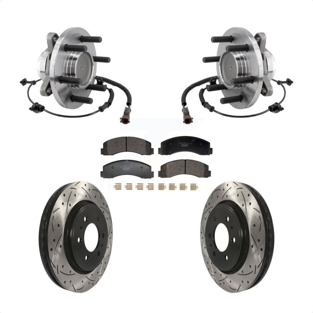 Kit de plaquettes de Rotor de frein, roulement de moyeu avant, fente percée, pour Ford F-150 Expedition RW