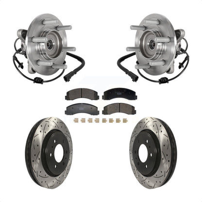 Kit de plaquettes de Rotor de frein, roulement de moyeu avant, fente de perçage, pour Ford Expedition Lincoln 4W