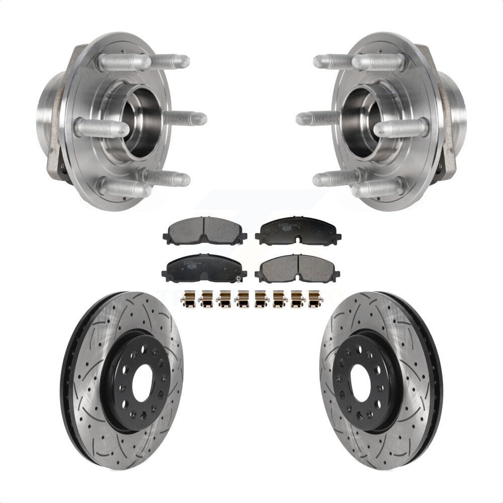 Kit de plaquettes de Rotor de frein, roulement de moyeu avant, fente percée, pour Chevrolet Traverse Blaze