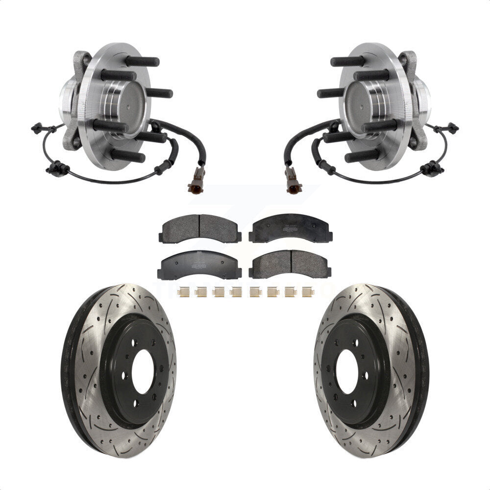 Kit de plaquettes de Rotor de frein, roulement de moyeu avant, fente percée, pour Ford F-150 Expedition RW