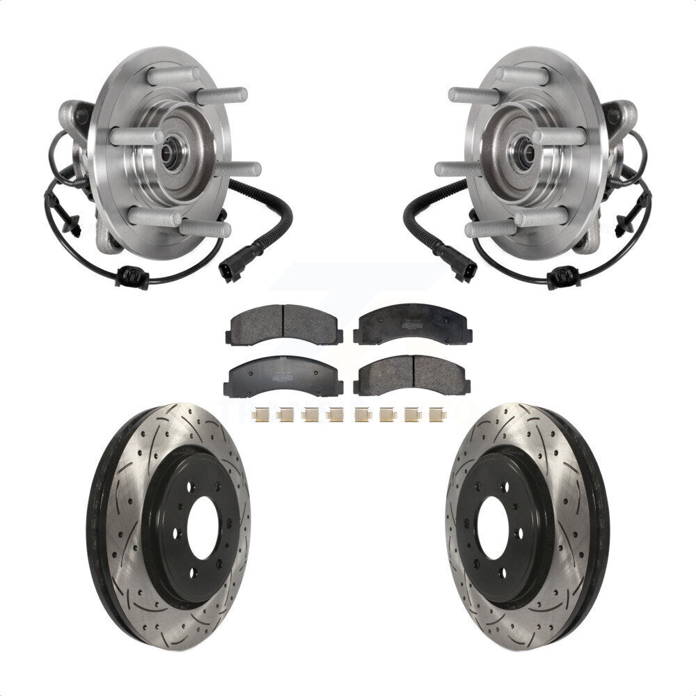 Kit de plaquettes de Rotor de frein, roulement de moyeu avant, fente de perçage, pour Ford Expedition Lincoln 4W