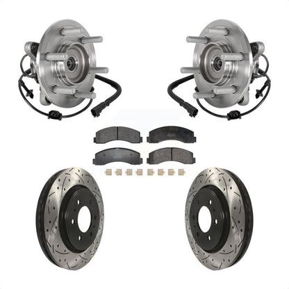 Kit de plaquettes de Rotor de frein, roulement de moyeu avant, fente de perçage, pour Ford Expedition Lincoln 4W