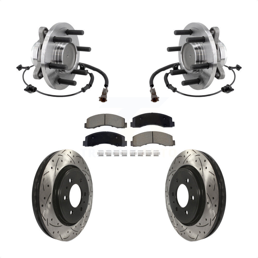 Kit de plaquettes de Rotor de frein, roulement de moyeu avant, fente percée, pour Ford F-150 Expedition RW