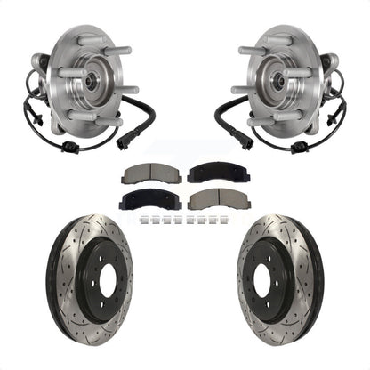 Kit de plaquettes de Rotor de frein, roulement de moyeu avant, fente de perçage, pour Ford Expedition Lincoln 4W