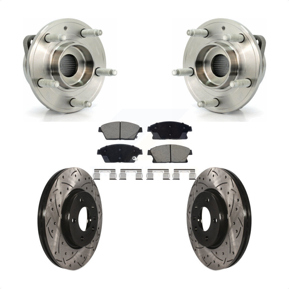 Kit de plaquettes de Rotor de frein, roulement de moyeu avant, fente de perçage, pour Chevrolet Cruze Buick Vol